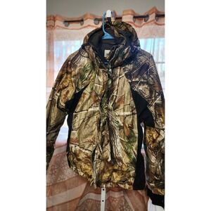 RedHead Cold Weather Camouflage Hooded Jacket Zipper Snap Mid-Length Size M